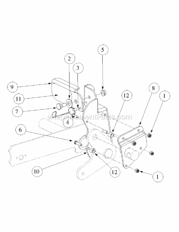 Foot Pedal Deck Lift Assembly Diagram and Parts List for M72-KW 53AB5GFZ750 Cub Cadet Sprayer